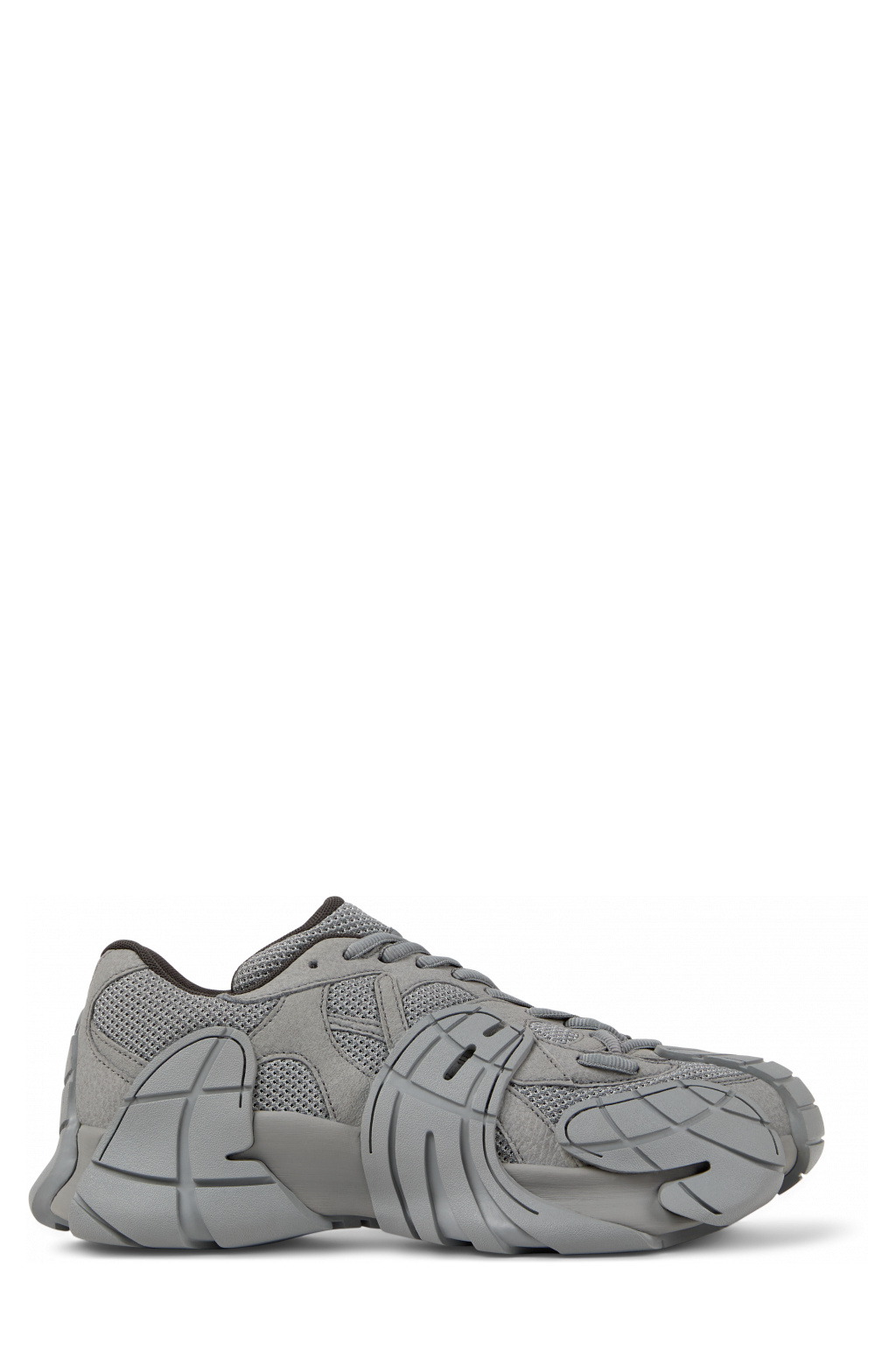 Side view of Tormenta Gray Textile Sneakers