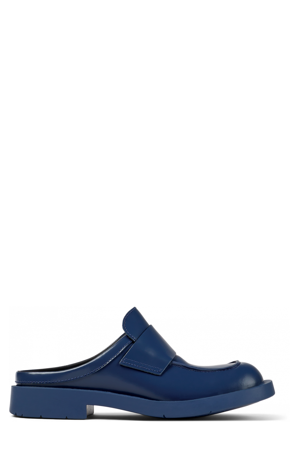 Side view of MIL 1978 Blue leather loafer slide