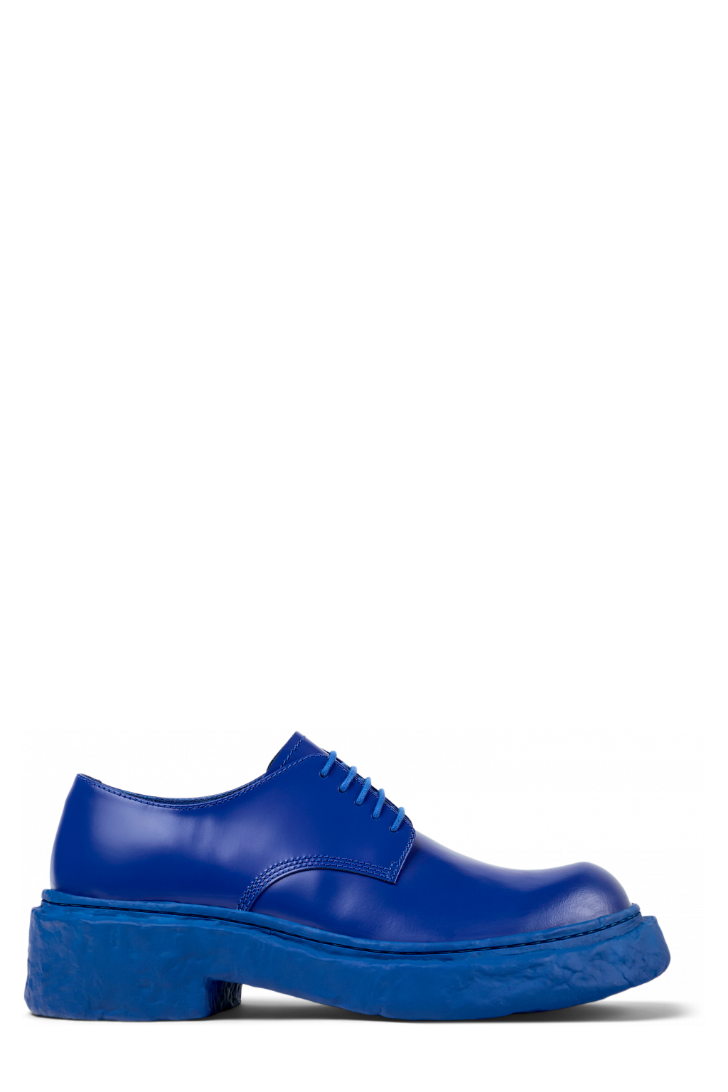 Side view of Vamonos Blue Leather Blucher