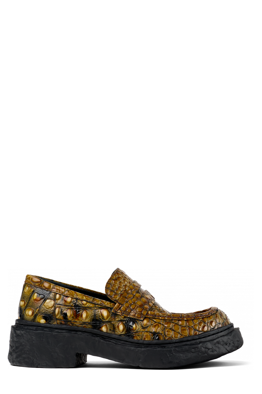 Side view of Vamonos Brown Leather Loafers