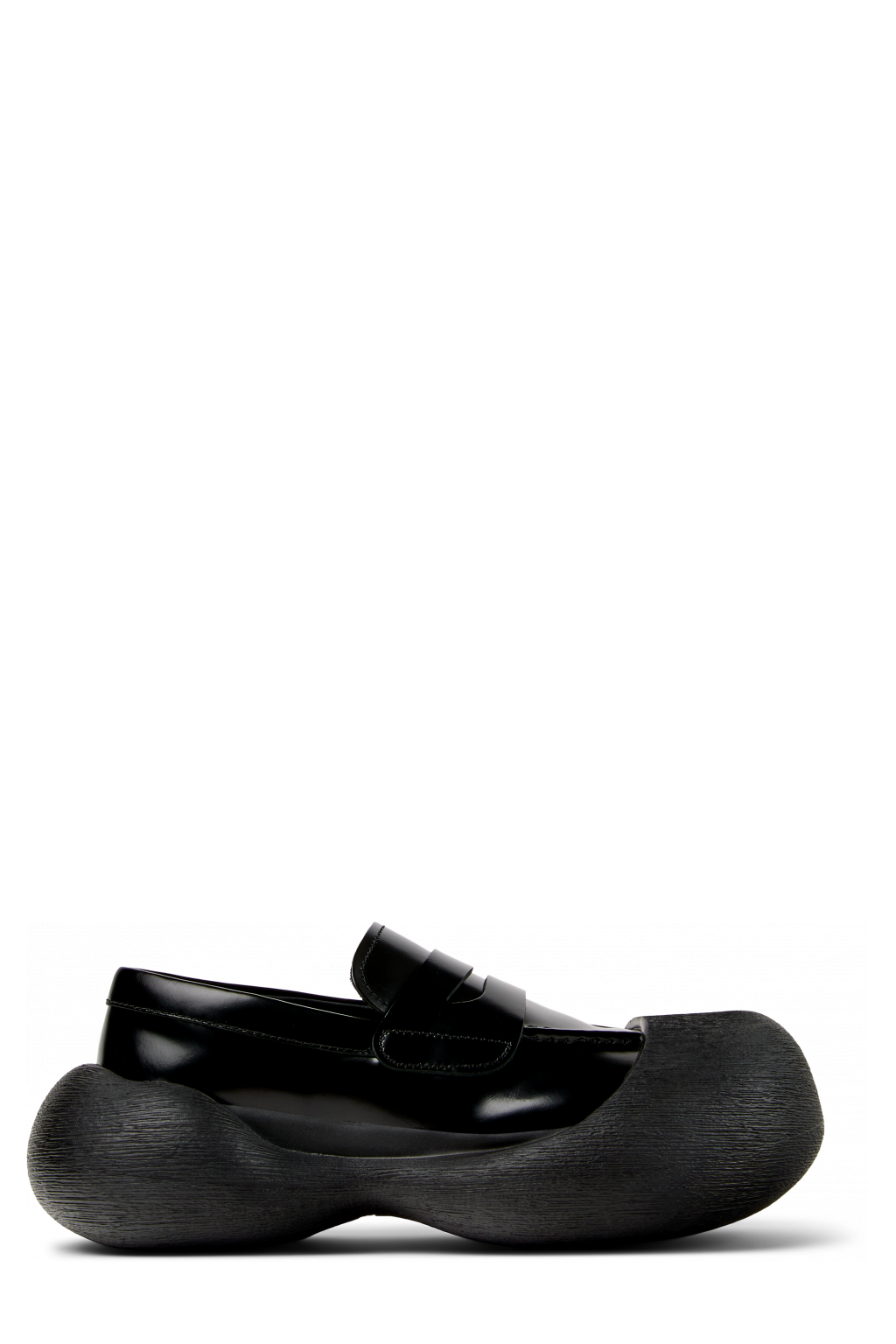 Side view of CARAMBA Black Leather Loafers