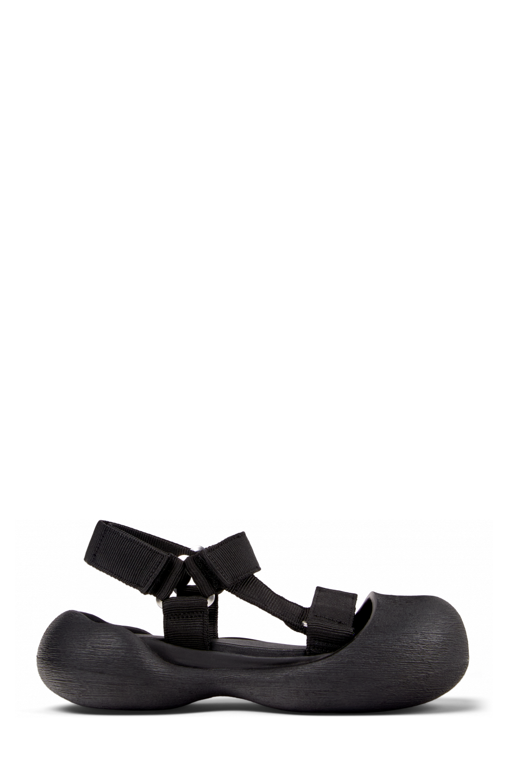 Side view of Caramba Black Recycled PET Sandals
