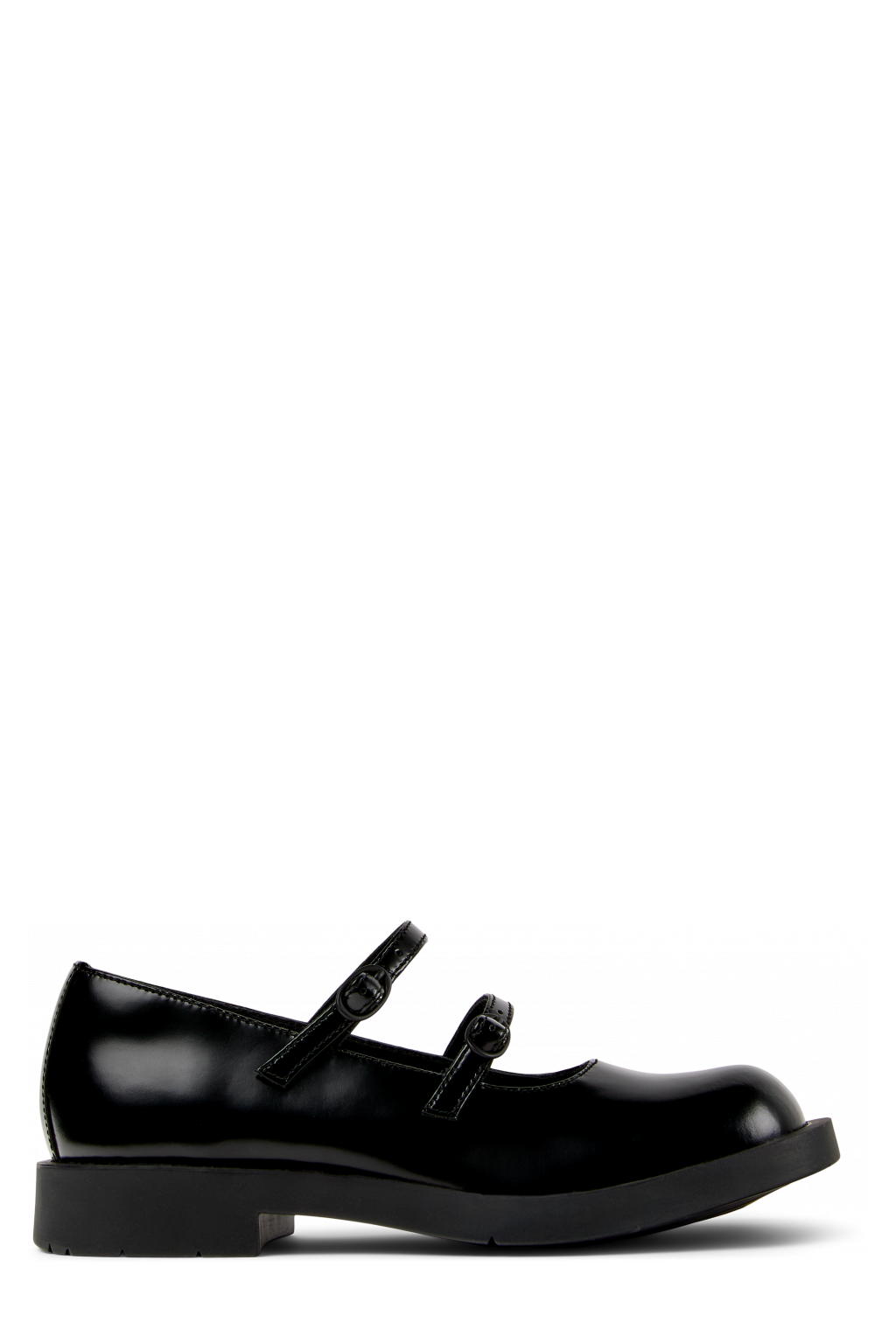 Side view of MIL 1978 Black Leather Mary Janes