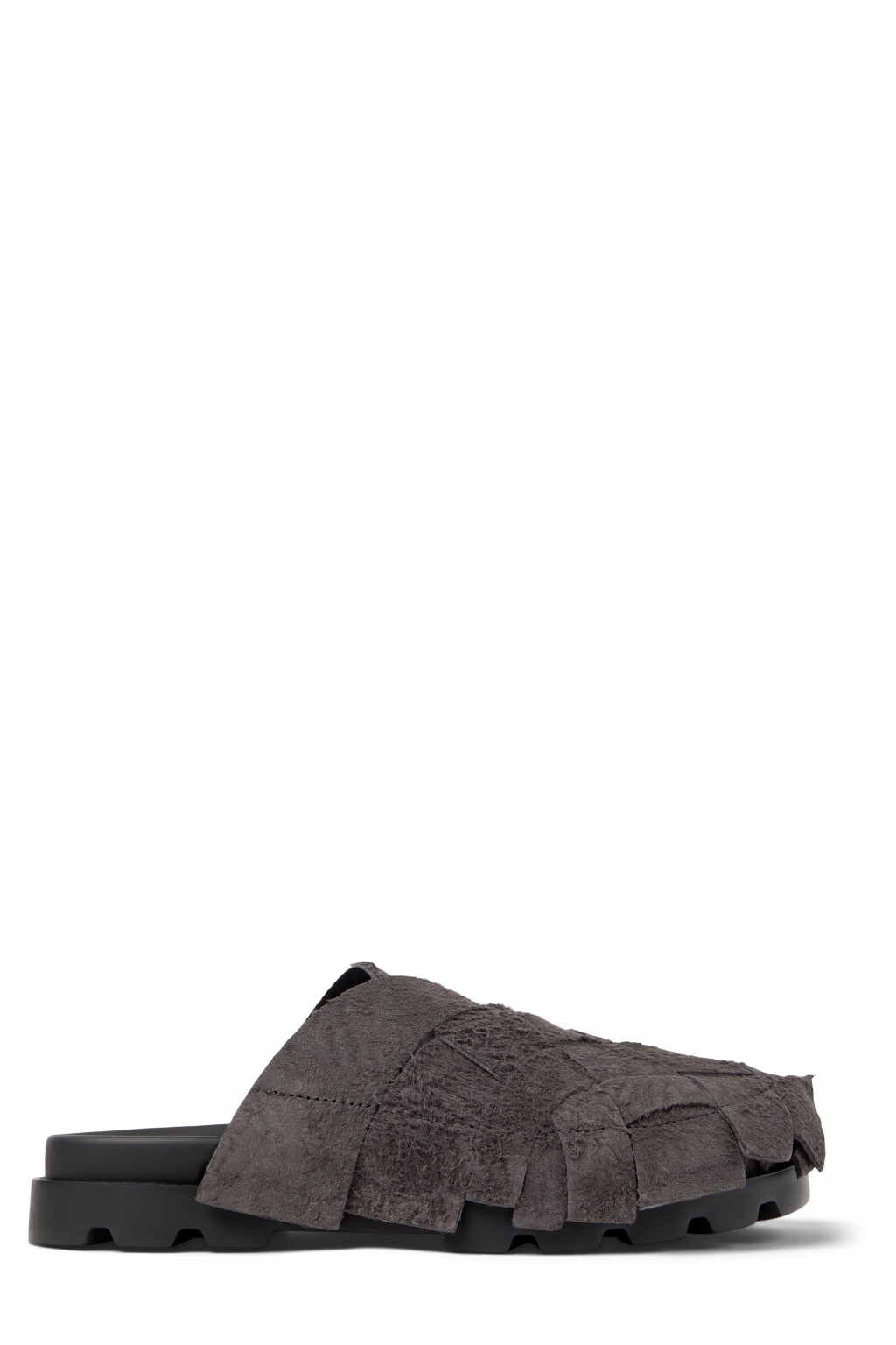 Side view of Brutus Sandal Gray Nubuck Sandal