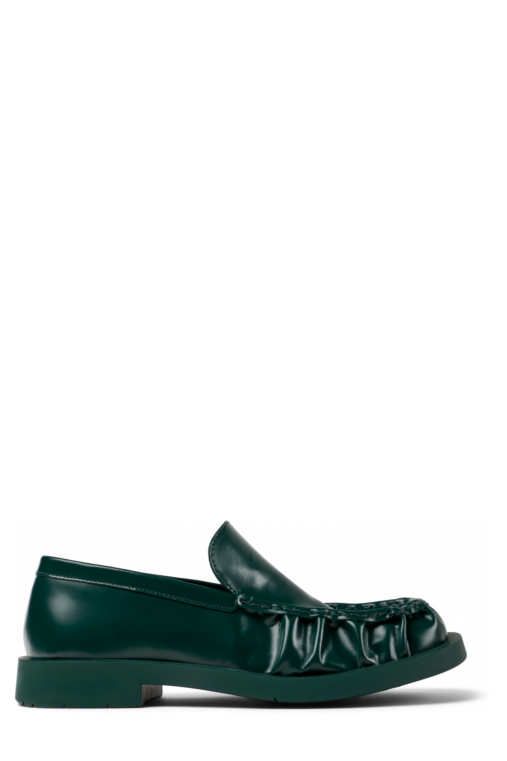 Side view of MIL 1978 Green Leather Loafers