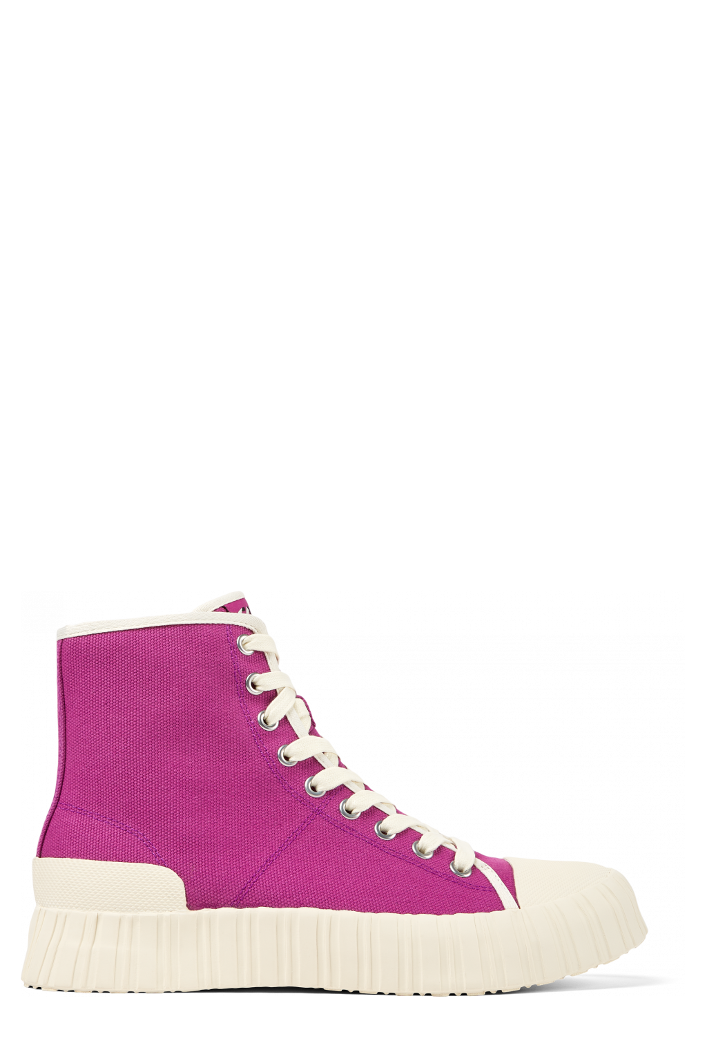 Side view of Roz Purple recycled cotton sneakers