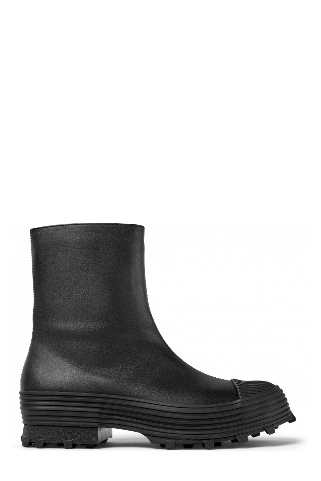 Side view of Traktori Black Leather Boots