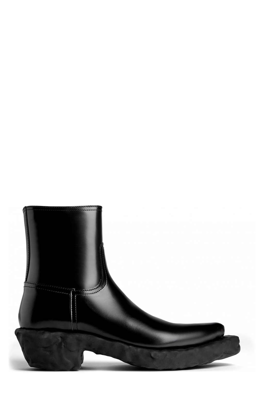 Side view of Venga Black Leather Boots