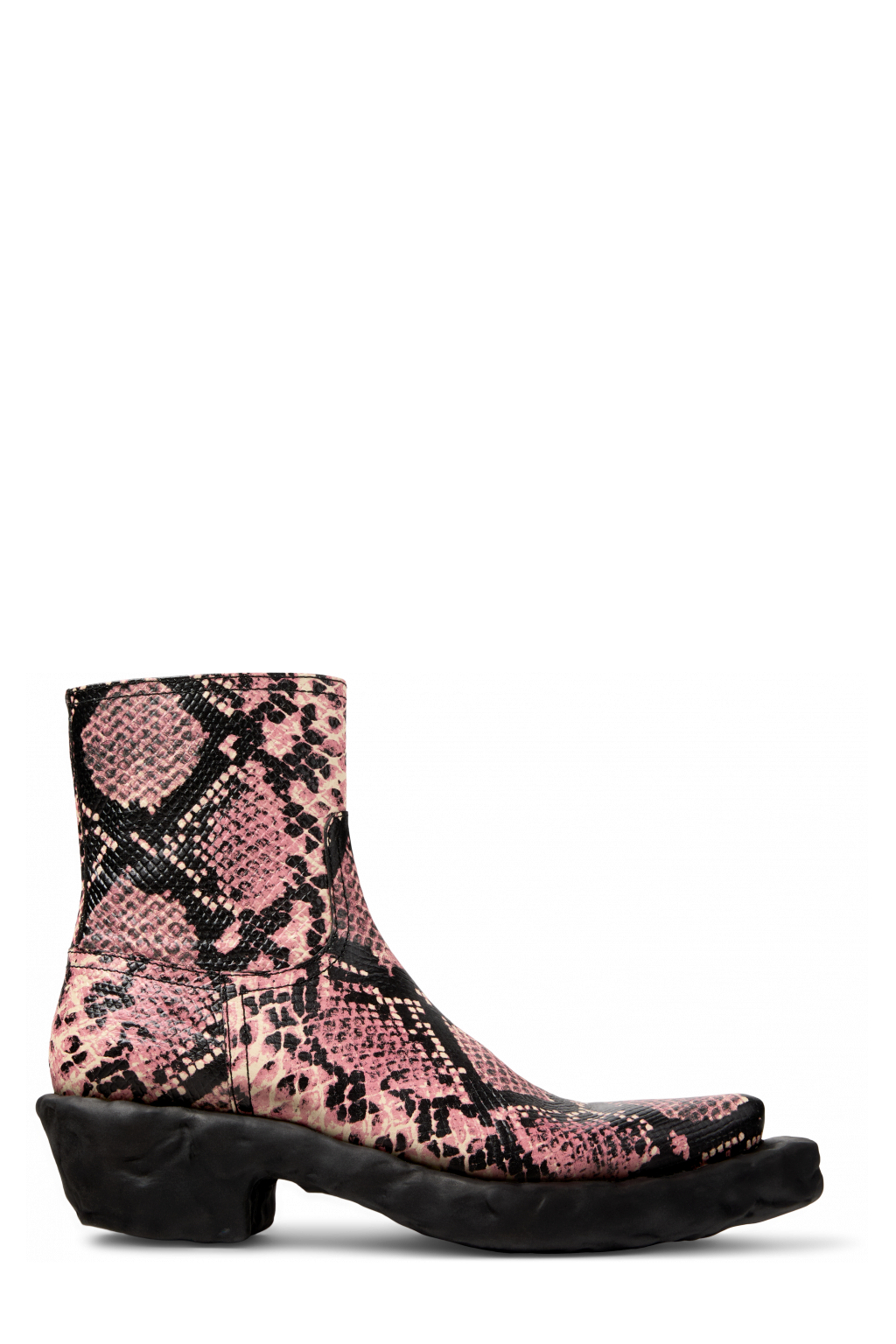 Side view of Venga Multicolor Leather Zip Bootie