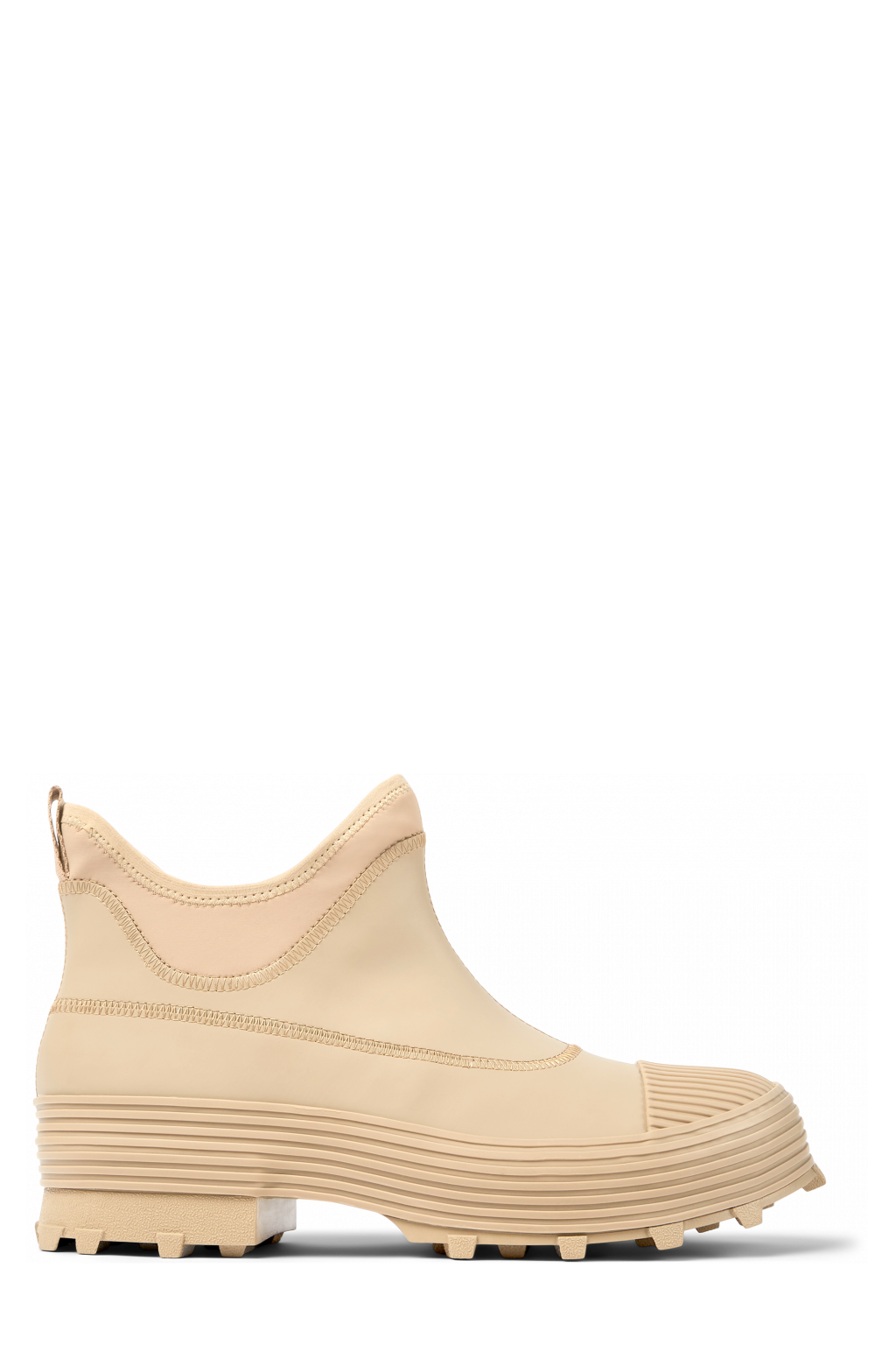 Side view of Traktori Beige ankle boots