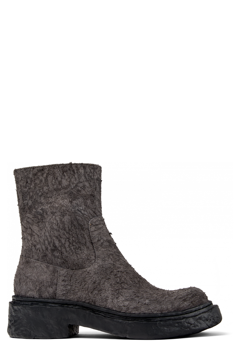 Side view of Vamonos Gray Nubuck Boots