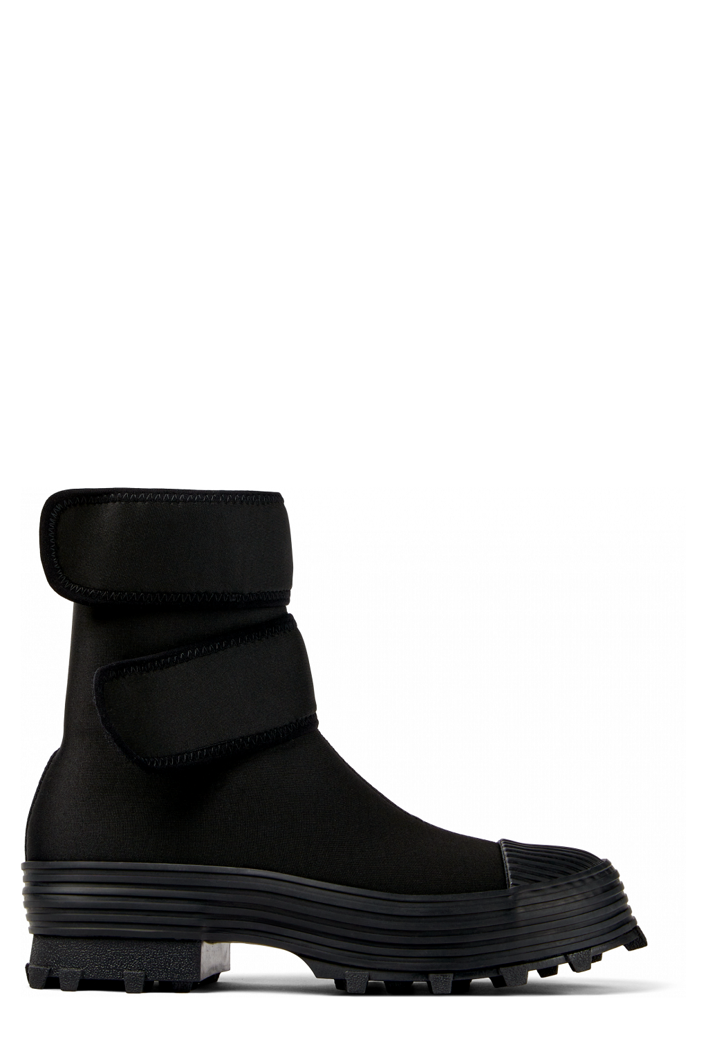 Side view of Traktori Black Textile Medium Boot
