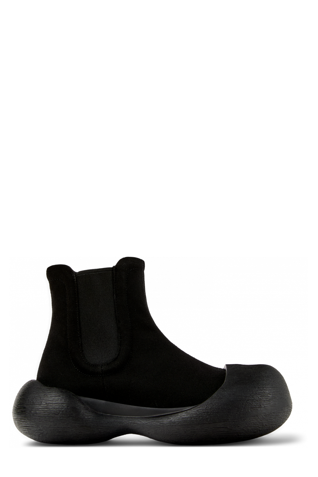 Side view of CARAMBA Black TENCEL® Lyocell Ankle Boots
