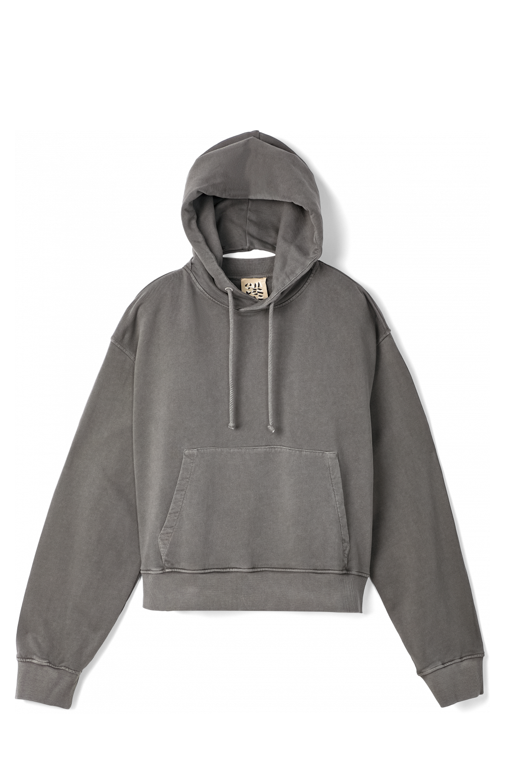 Side view of Hoodie Faded Black Mineral Dye Boxy Hoodie