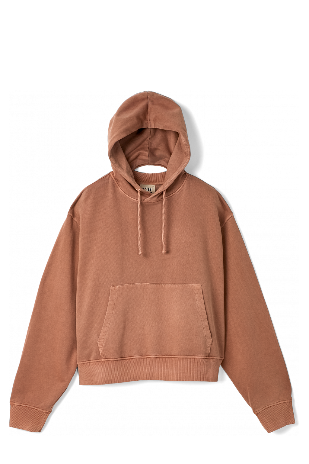 Side view of Hoodie Terracotta Mineral Dye Boxy Hoodie