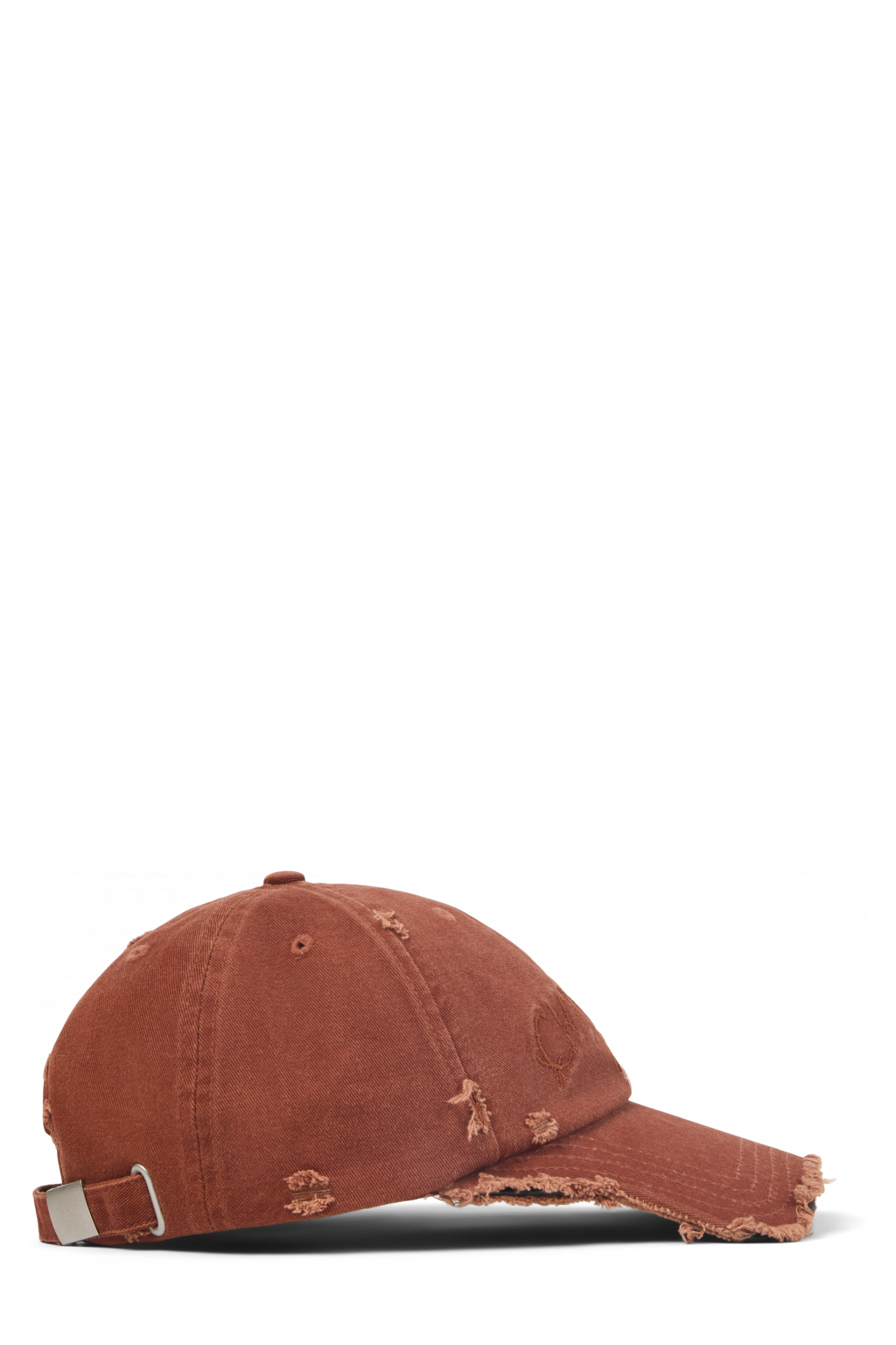 Side view of DISTORTED WASHED CAP Faded Terracotta Distorted Washed Cap