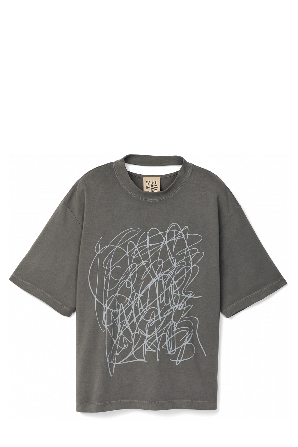 Side view of T-Shirt Faded Black Mineral Dye Boxy T-Shirt