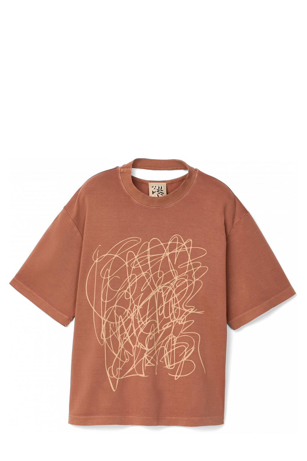 Side view of T-Shirt Terracotta Mineral Dye Boxy T-Shirt