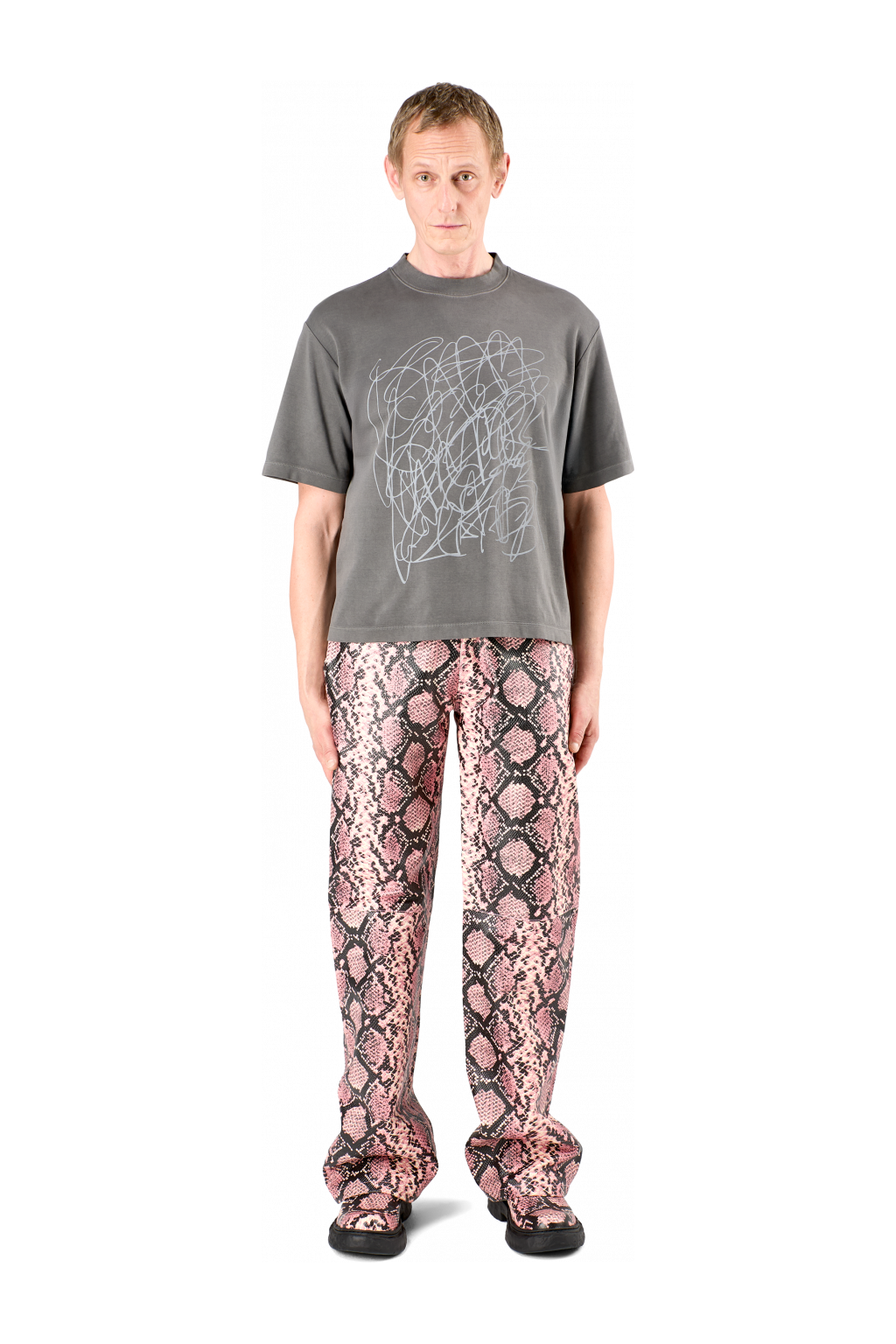 Leather Trousers Pink Snake Leather Trousers
