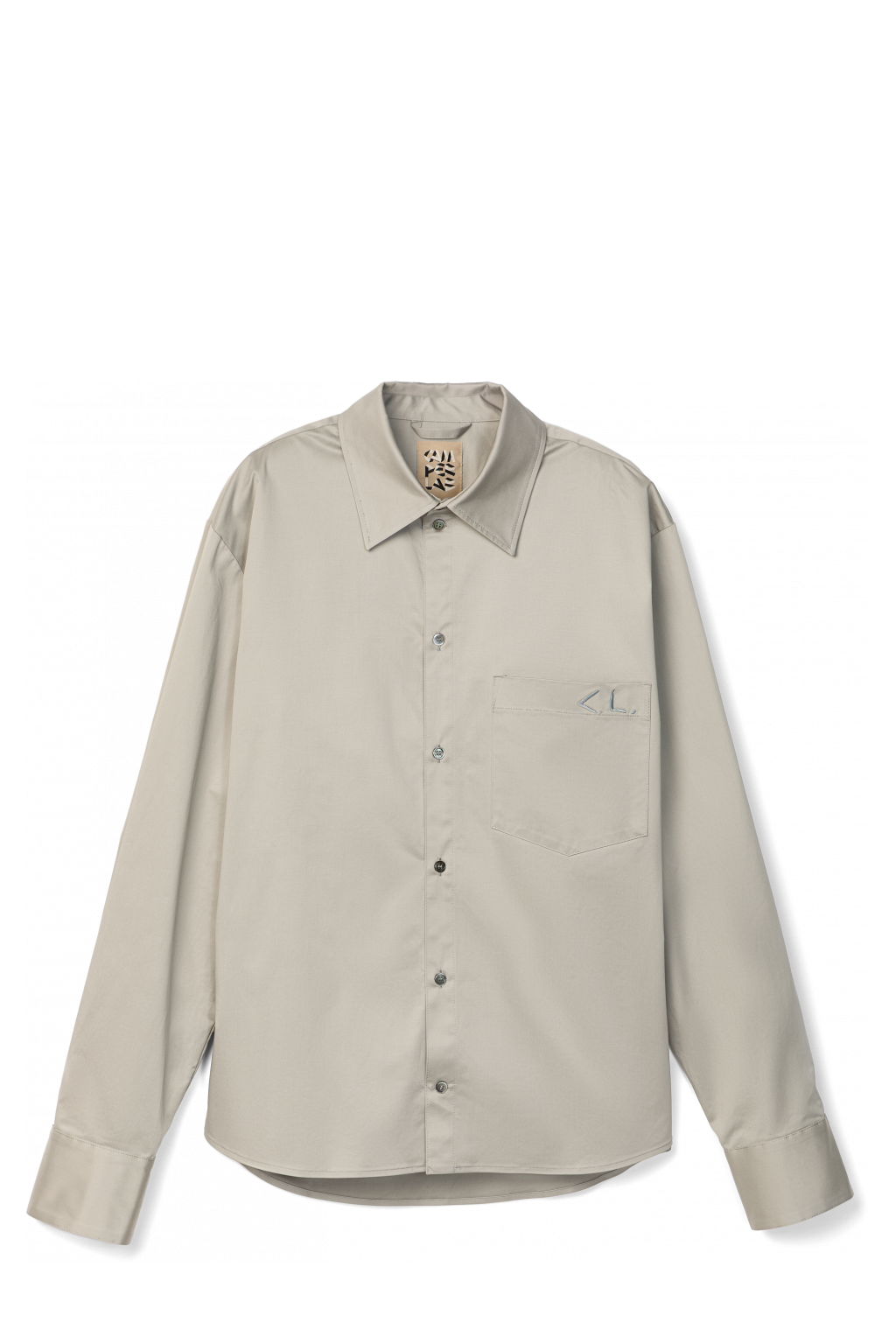 Side view of Cotton Shirt Gray Cotton Shirt