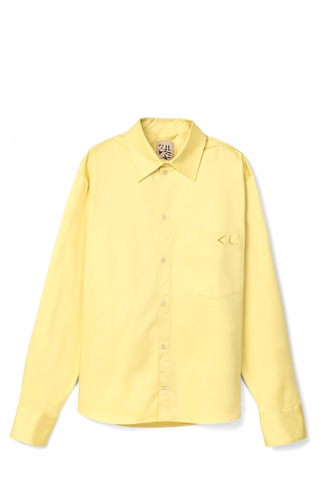 Side view of Cotton Shirt Yellow Cotton Shirt
