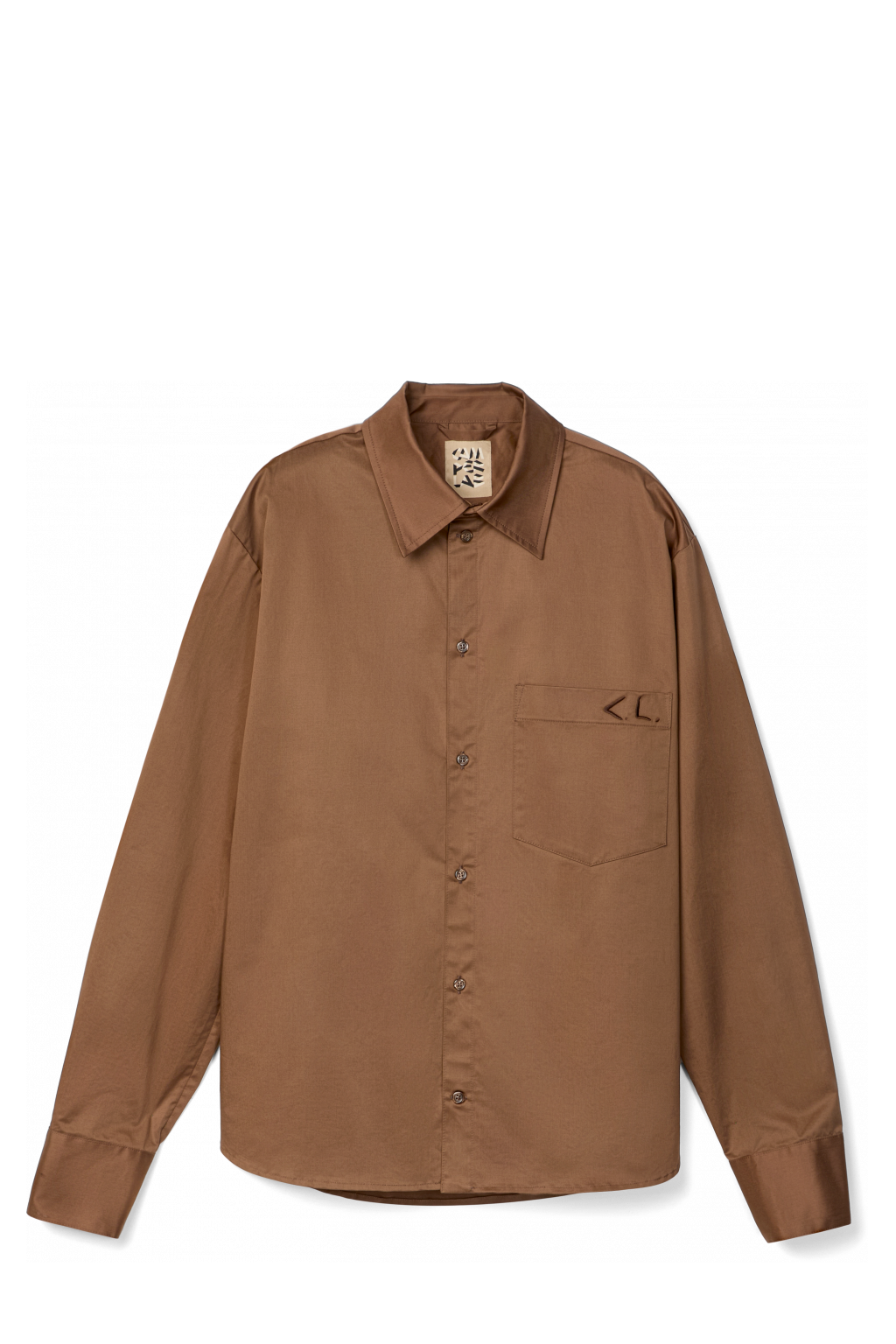 Side view of Cotton Shirt Brown Cotton Shirt