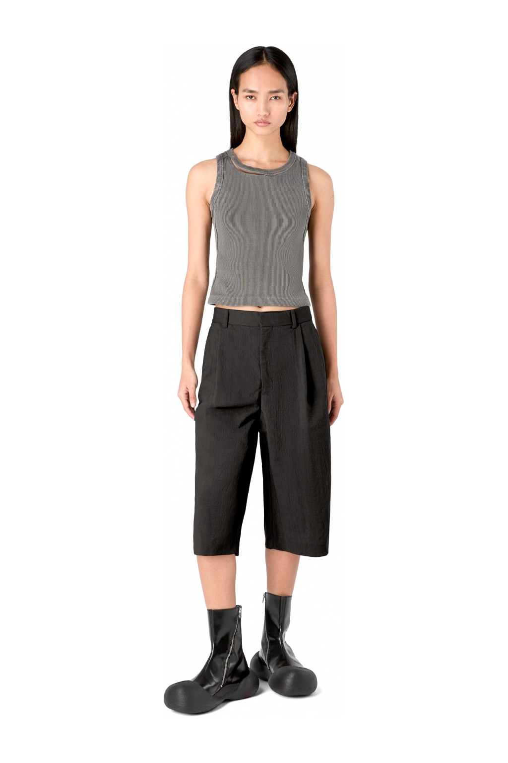 TAILORED SHORTS Black Technical Suit Shorts