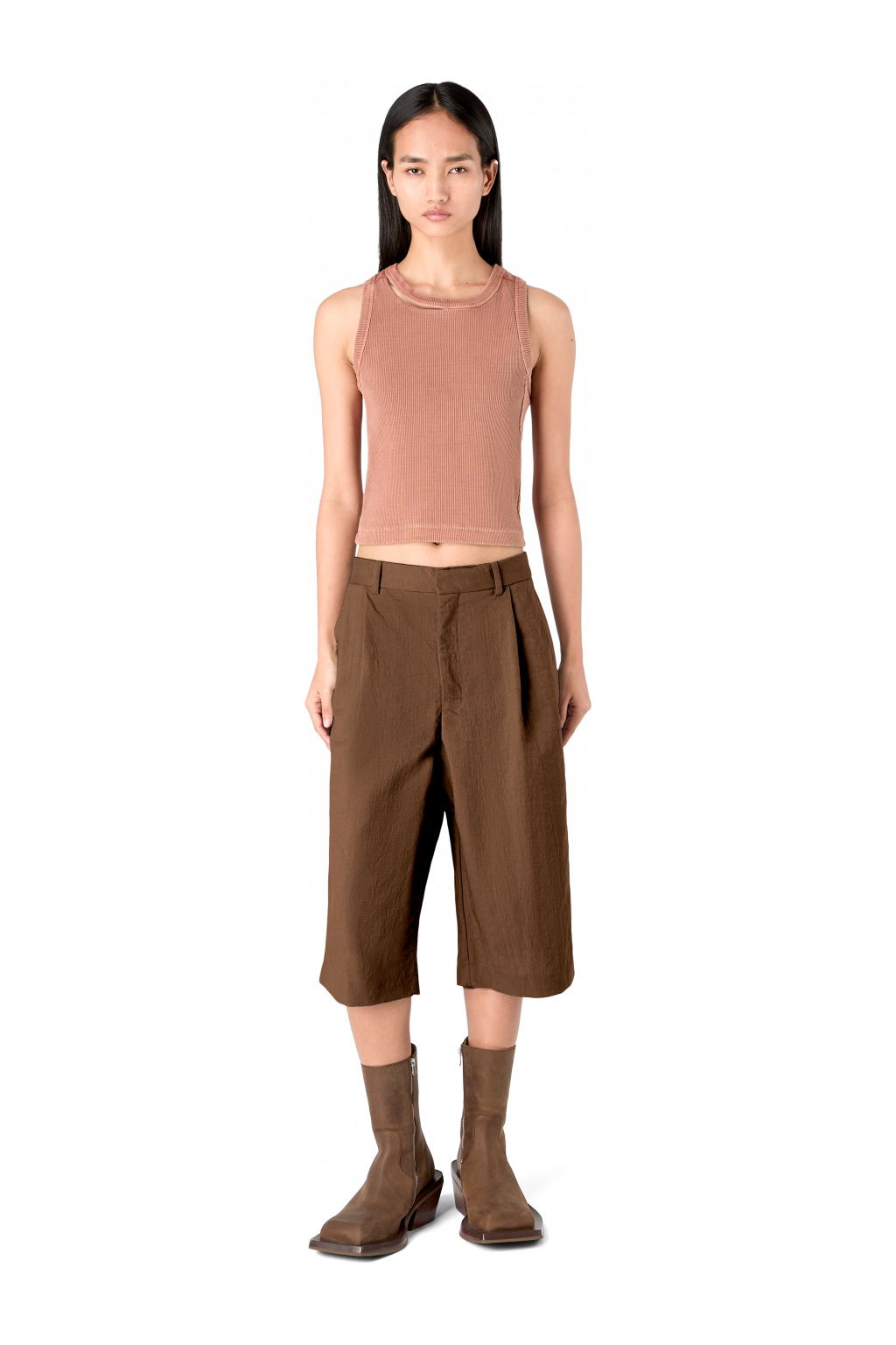 Tailored Shorts Brown Technical Suit Shorts