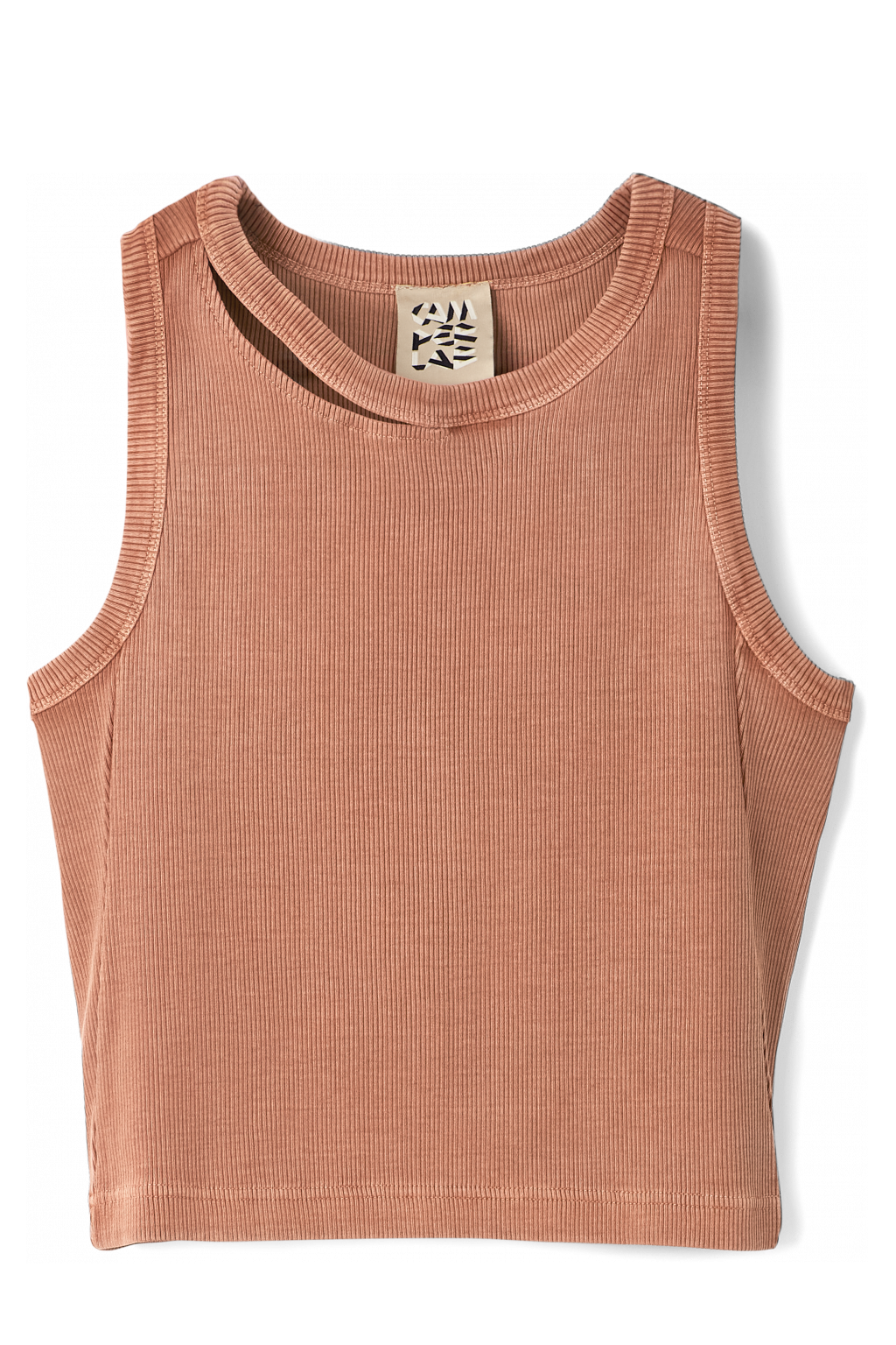 Side view of Ribbed Tank Top Terracotta Ribbed Tank Top