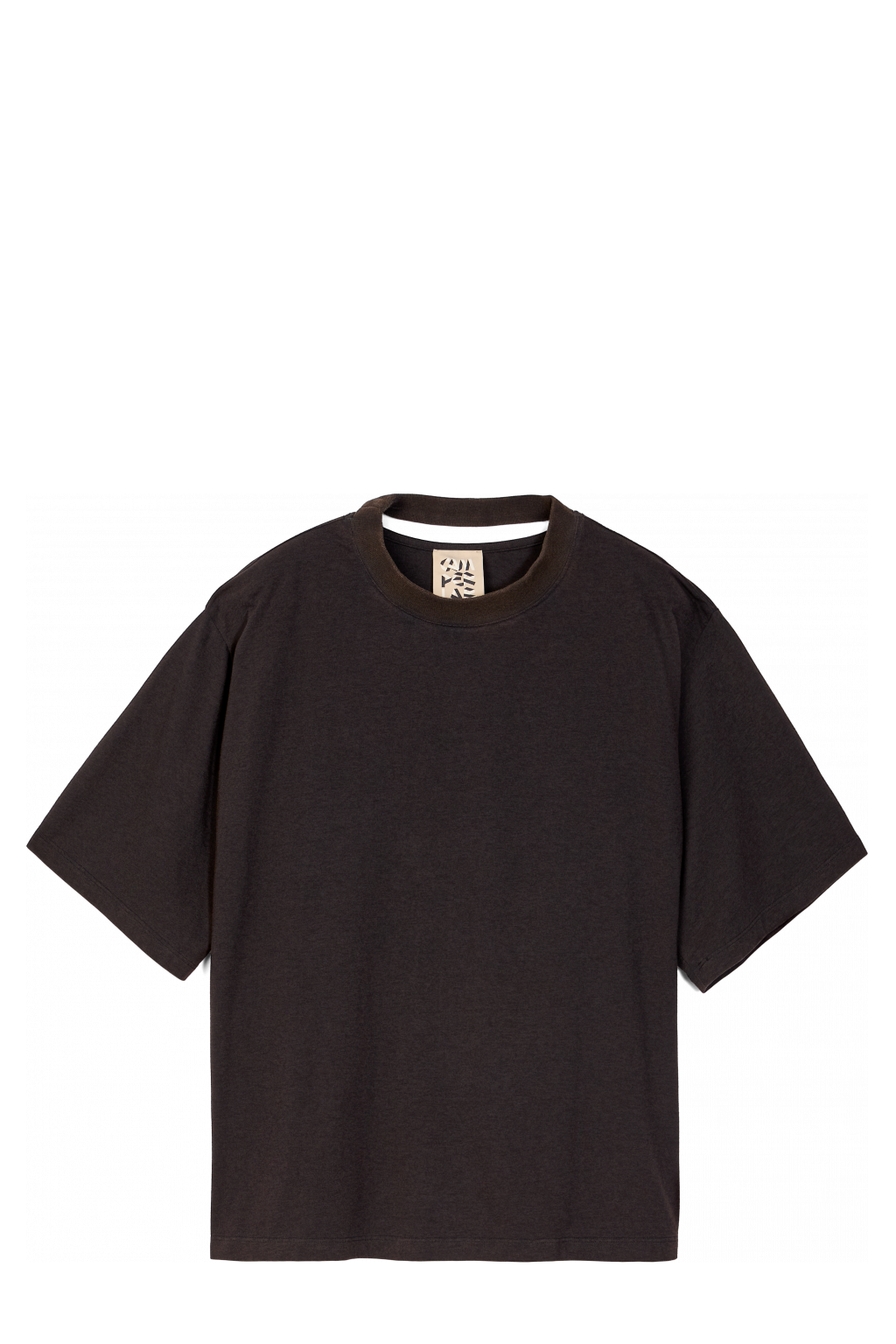 Side view of BOXY SHORT SLEEVE T-SHIRT Faded Black Boxy T-shirt