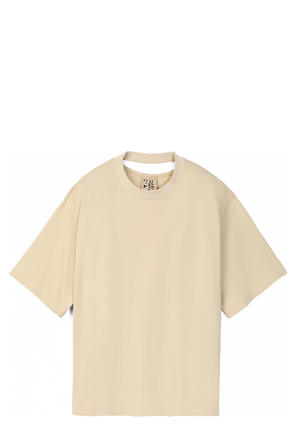 Side view of BOXY SHORT SLEEVE T-SHIRT Faded Sand Boxy T-shirt