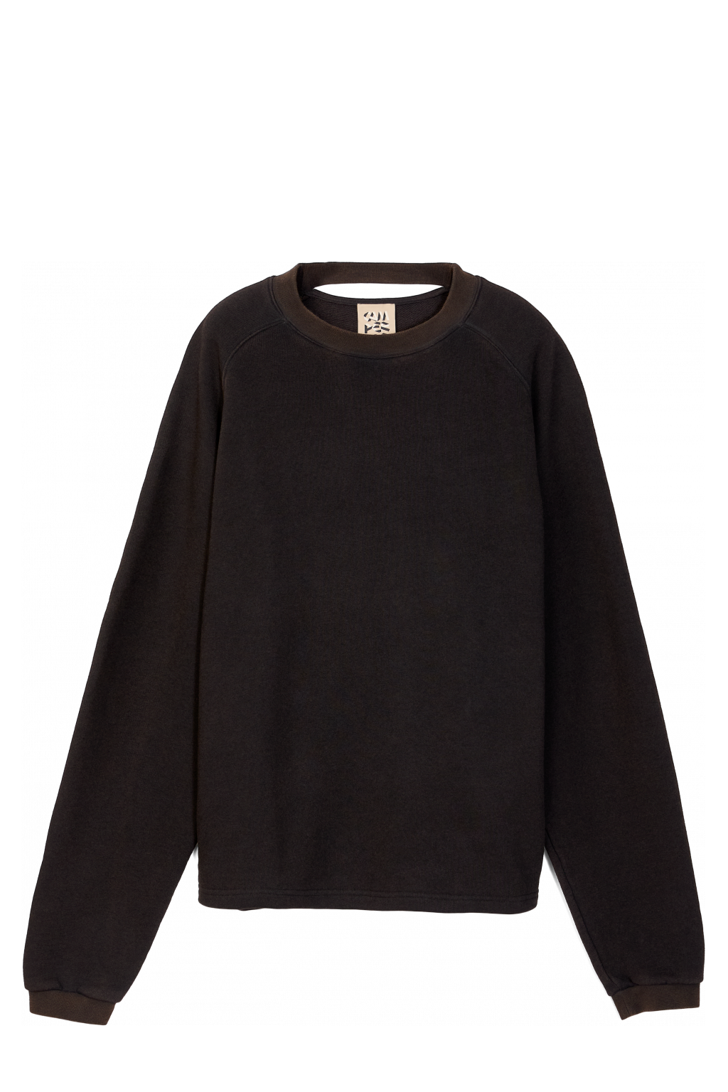 Side view of BOXY CREWNECK Faded Black PYRATEX® Sweater
