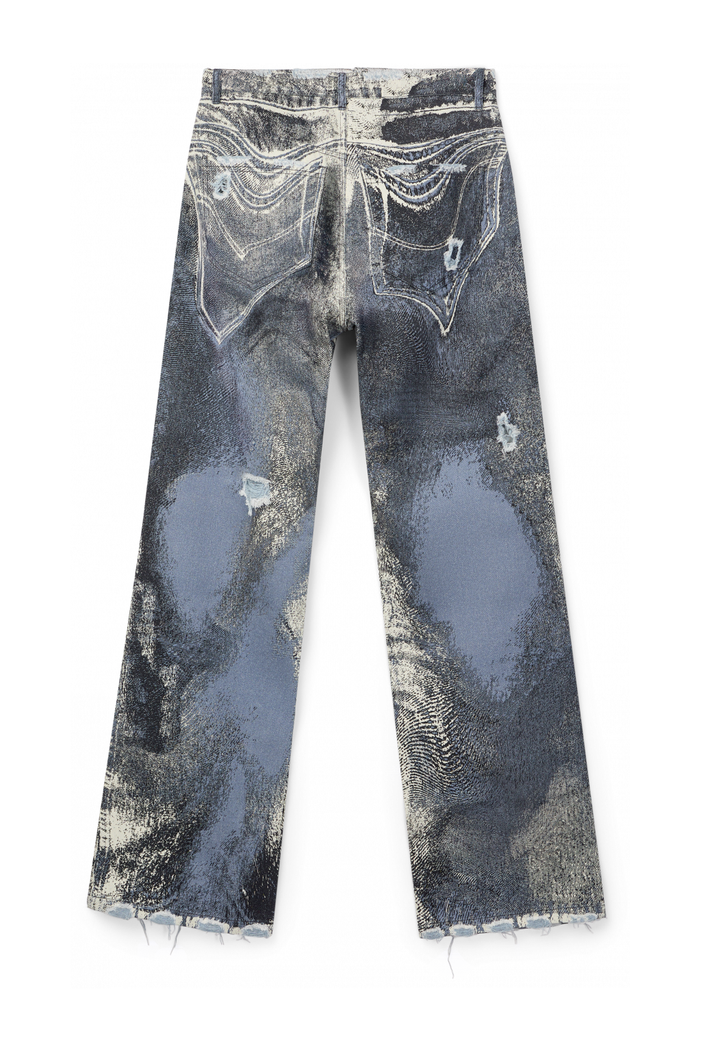 camperlab Distorted print distressed denim jeans AU00064-003
